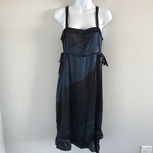 Marc by Marc Jacobs Navy + Black Satin Dress -Sz 8